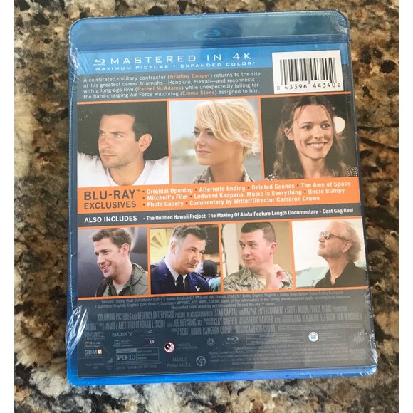 Aloha Blu Ray Movie Bradley Cooper Emma Stone Rachel McAdams Bonus Features 4K - Picture 2 of 2